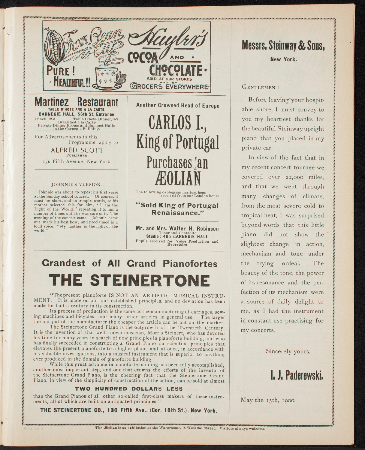 Meeting: Mass Meeting of the Democrats of New York, April 18, 1901, program page 5