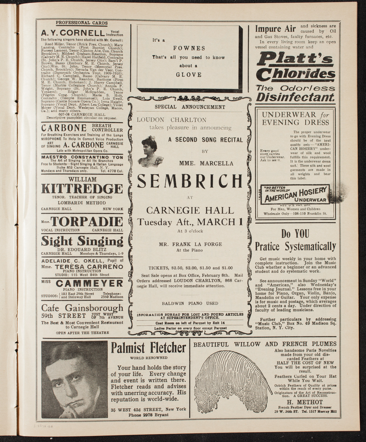 Ludwig Wüllner, Baritone, February 22, 1910, program page 9