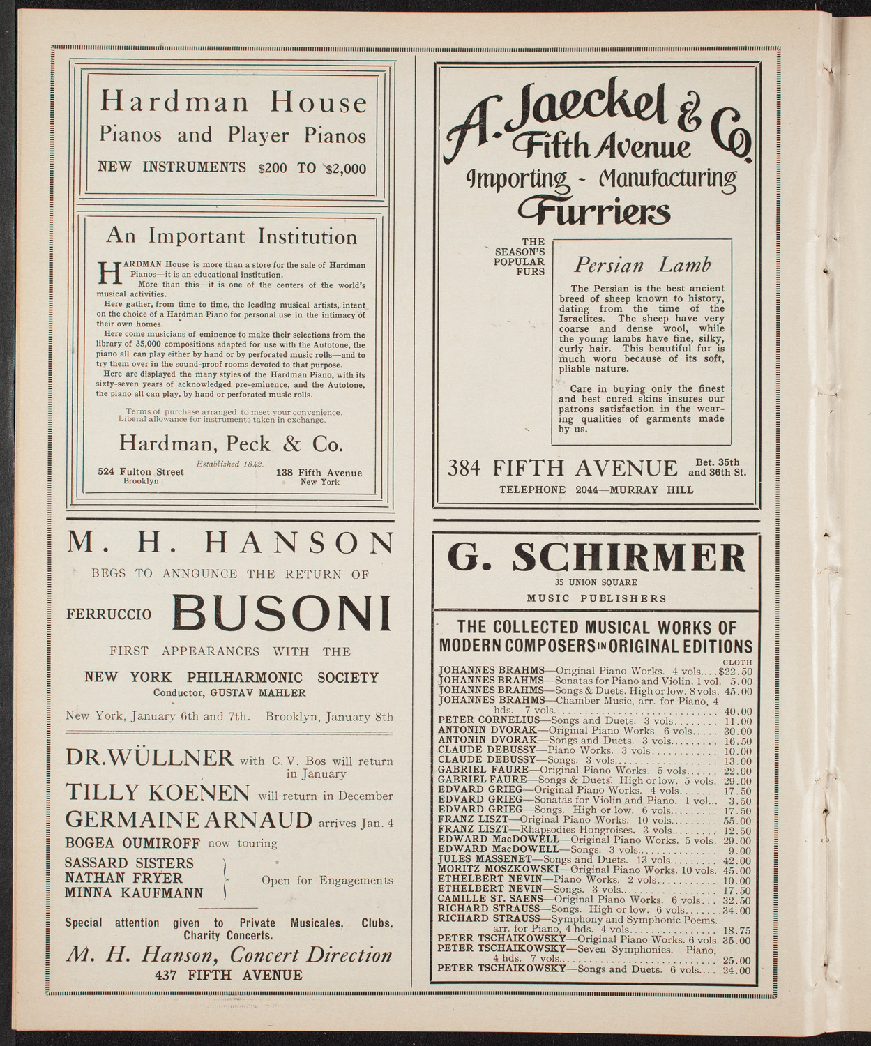 Pepito Arriola, Piano, December 3, 1909, program page 8