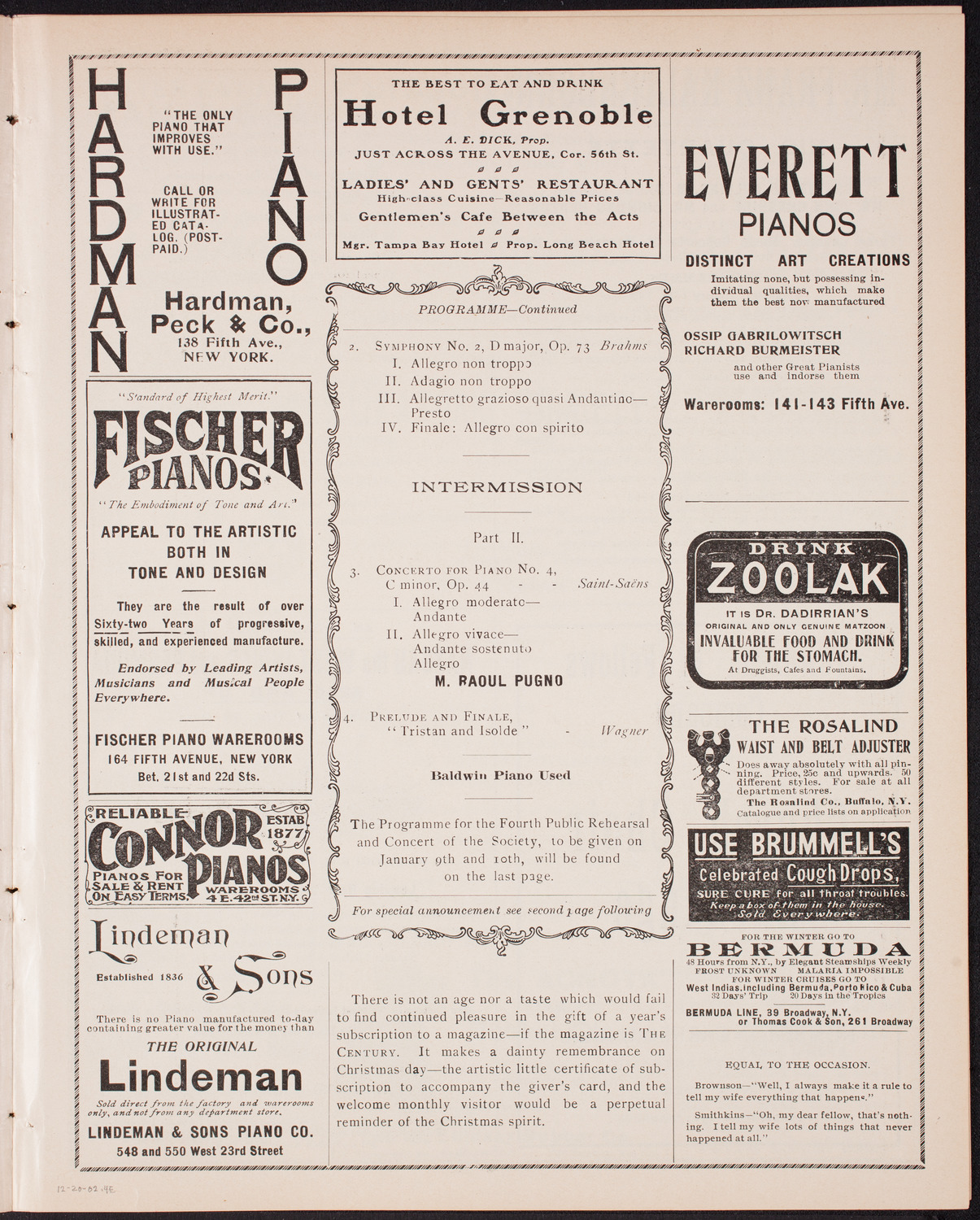 New York Philharmonic, December 20, 1902, program page 7