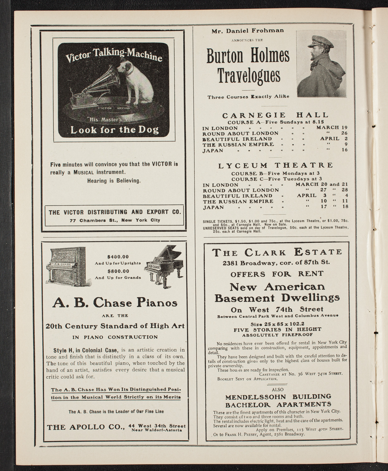 Burton Holmes Travelogue: In London, March 19, 1905, program page 2