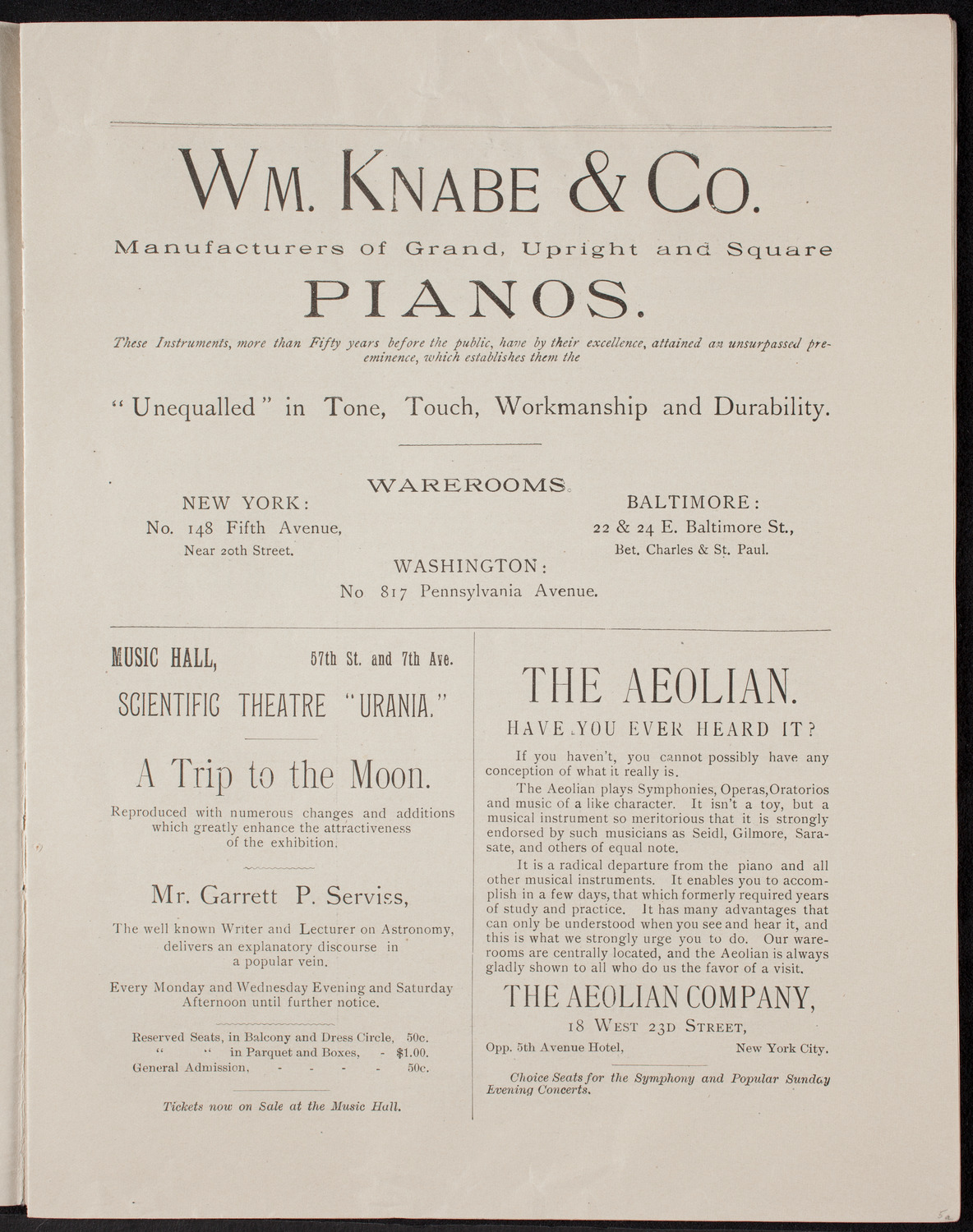 Oratorio Society of New York, March 1, 1892, program page 3