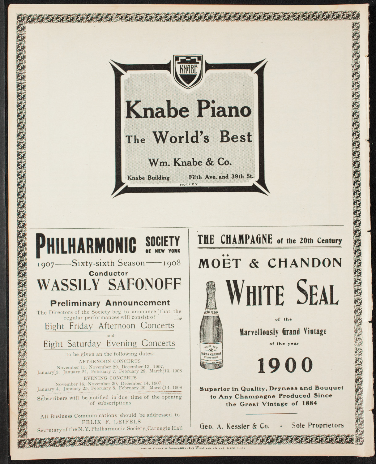 New York Philharmonic, April 6, 1907, program page 12