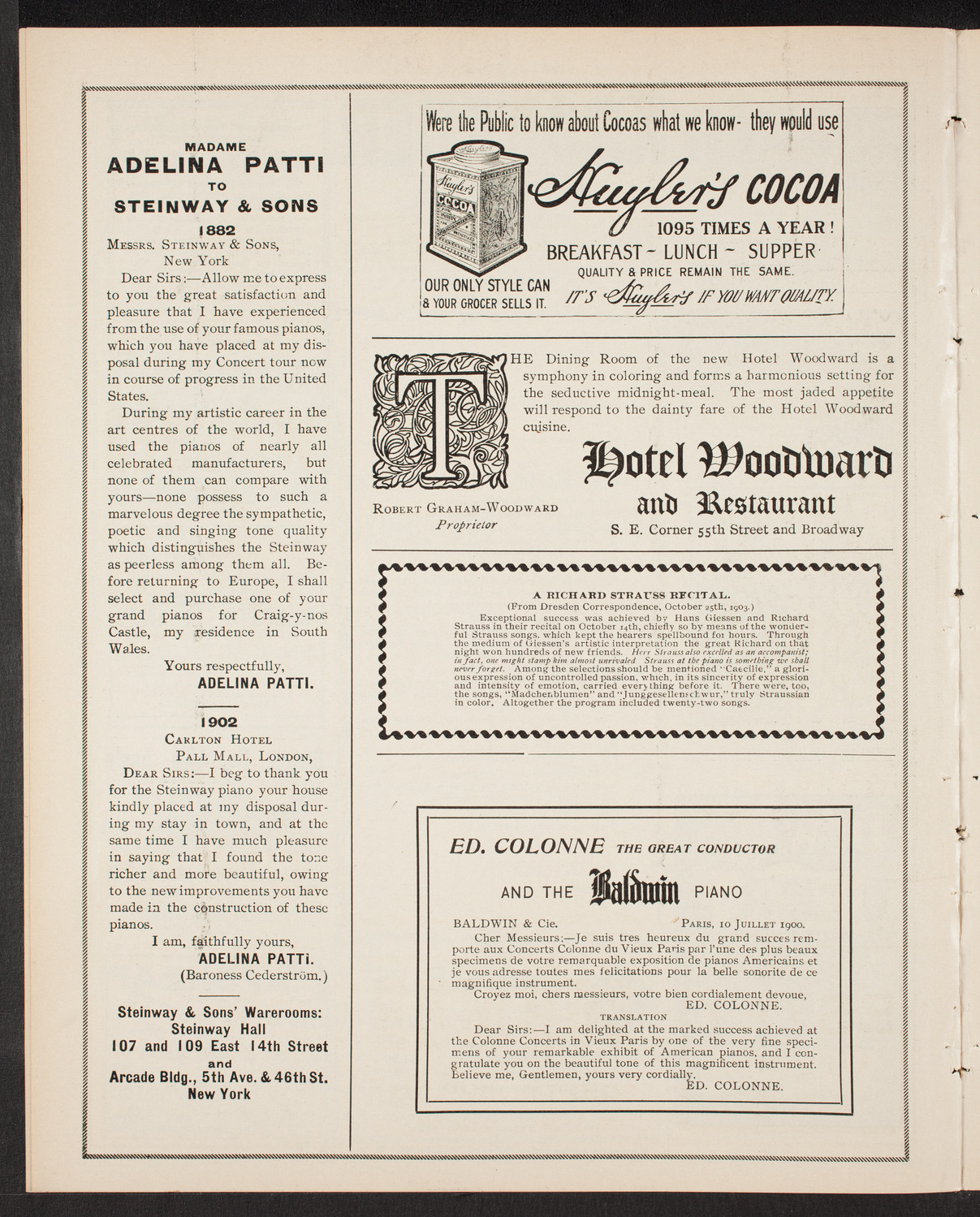 Benefit: German Hospital and Dispensary, November 29, 1903, program page 4