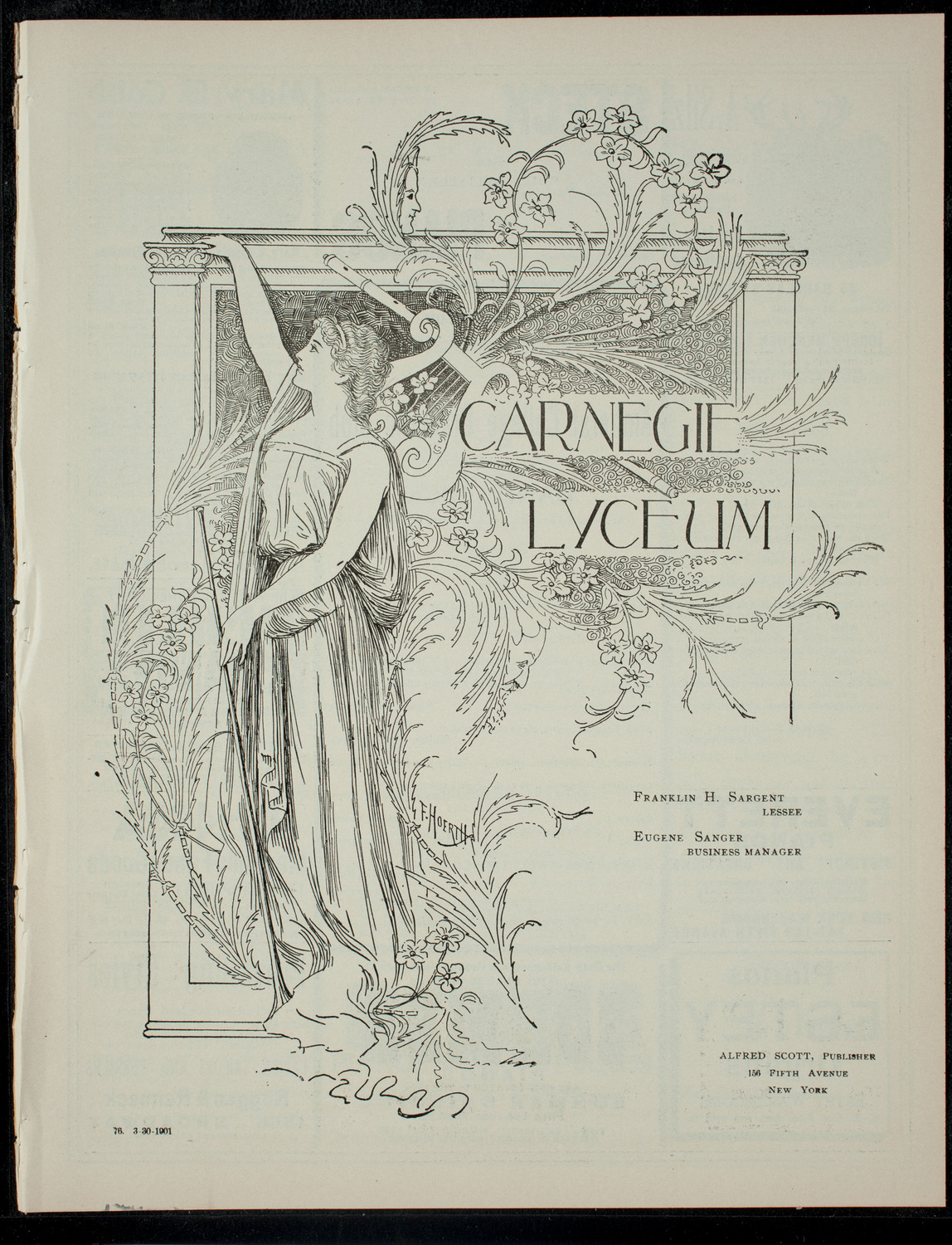 Amherst College Dramatic Club, March 30, 1901, program page 1