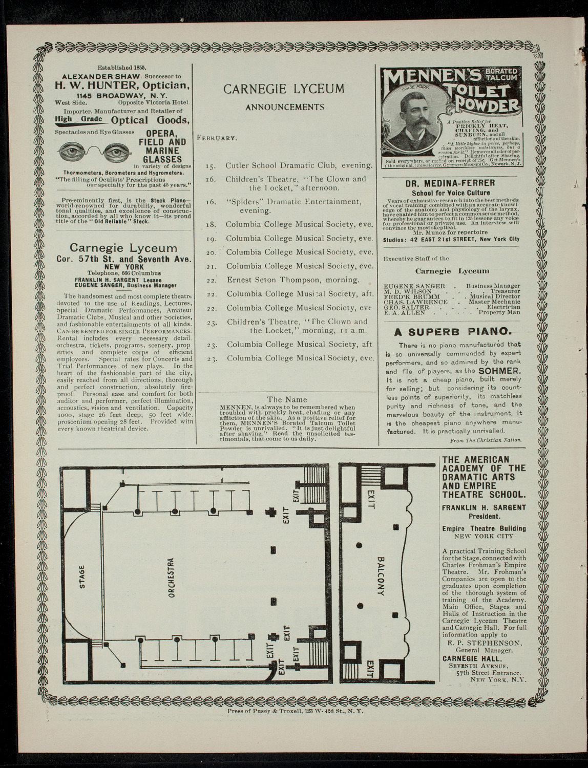 Concert by Stevens Institute of Technology Glee, Banjo and Mandolin Clubs, February 13, 1901, program page 4