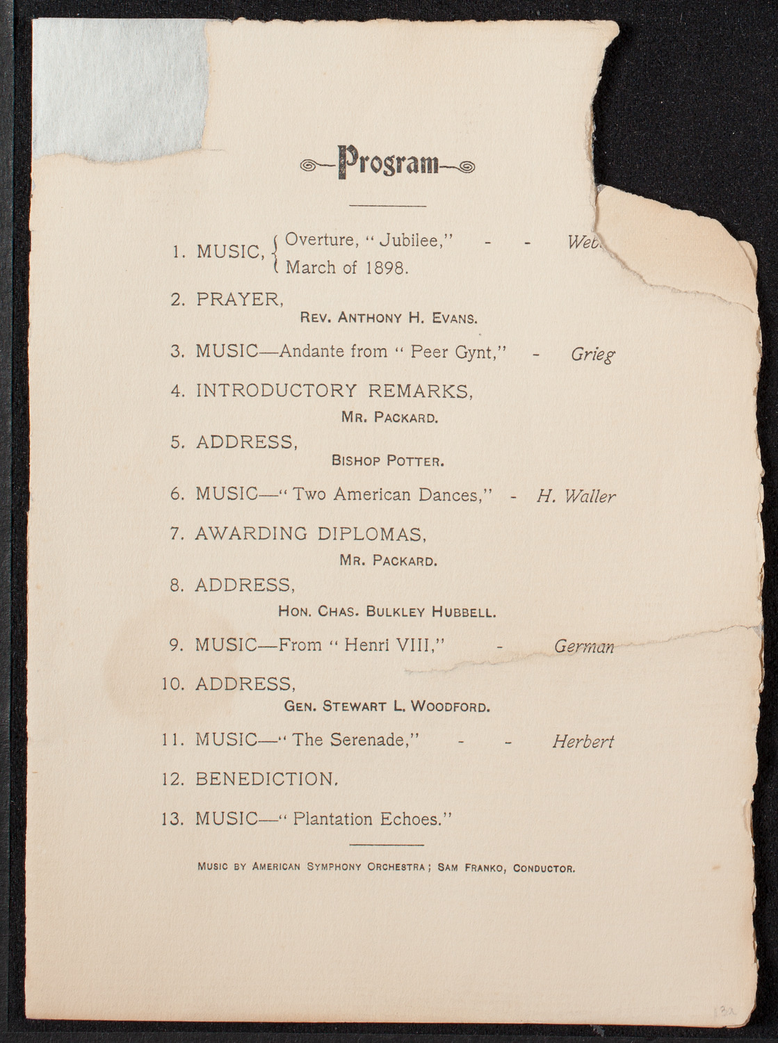 Graduation: Packard's Business College, May 20, 1898, program page 2