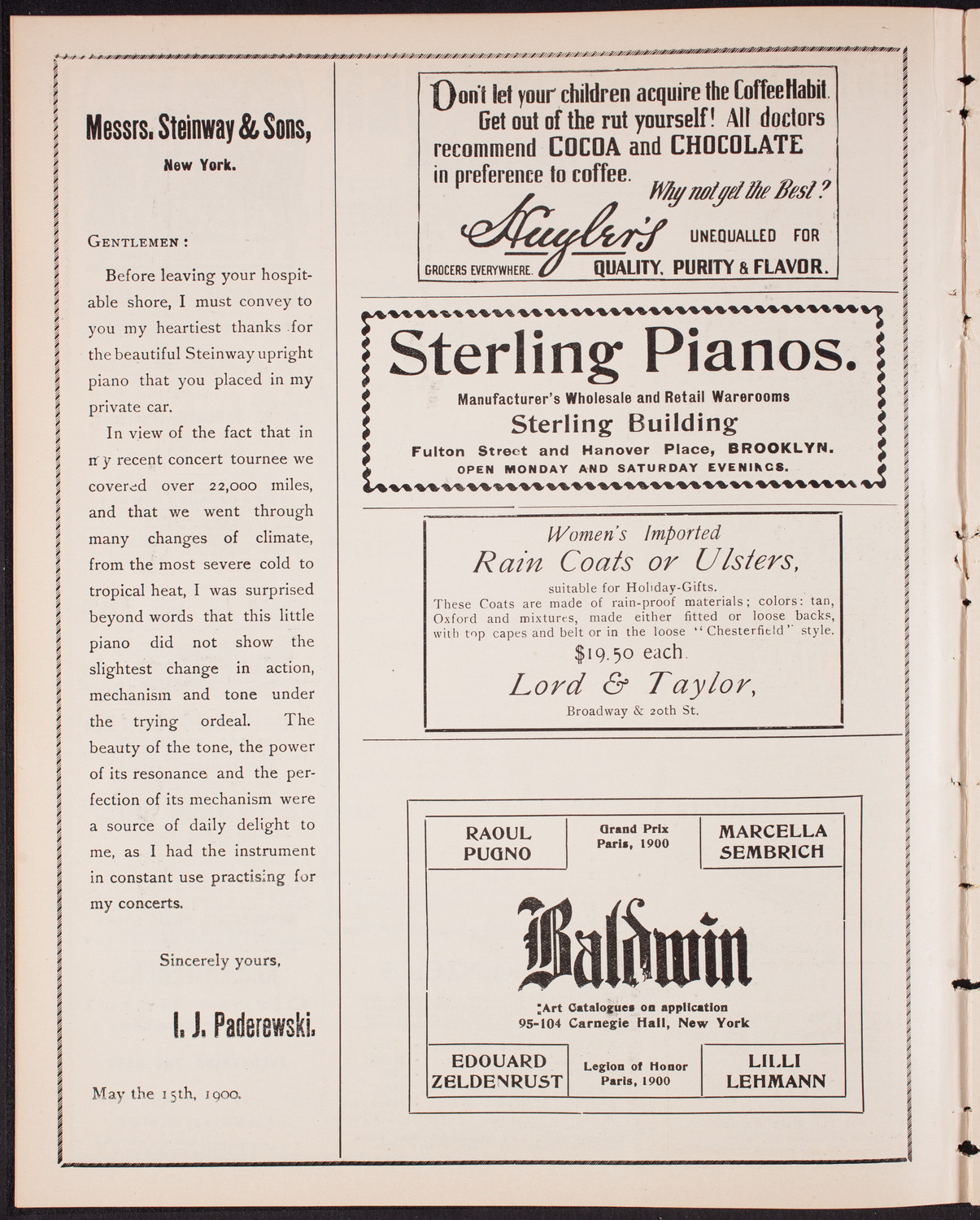 Meeting: Sixth Anniversary Celebration of the West Side Branch, YMCA, January 20, 1903, program page 4