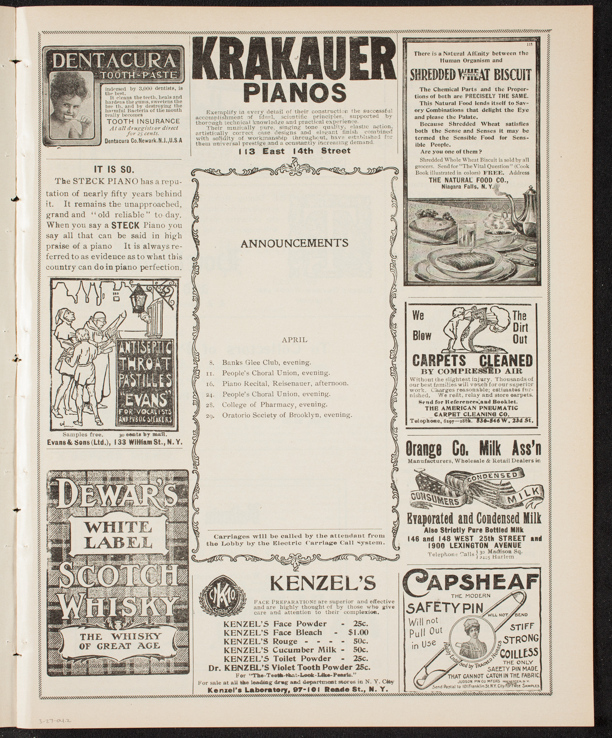 Lecture by Burton Holmes, March 27, 1904, program page 3