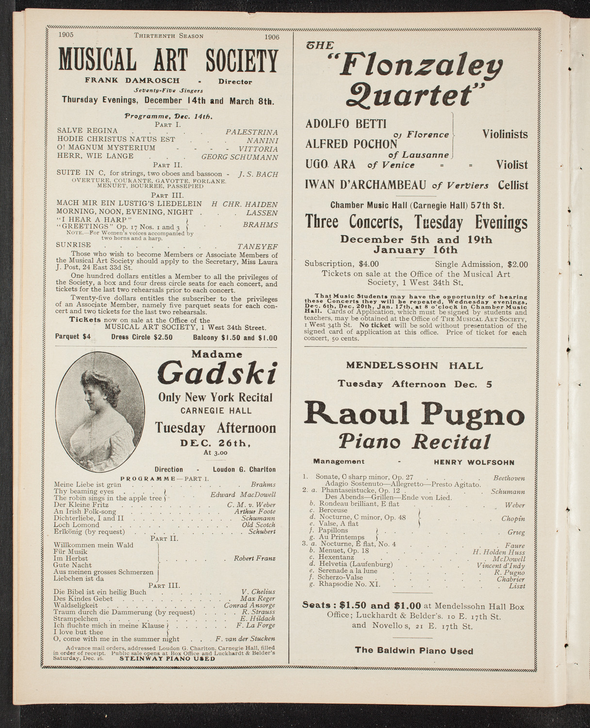Benefit: German Hospital and Dispensary, December 3, 1905, program page 10