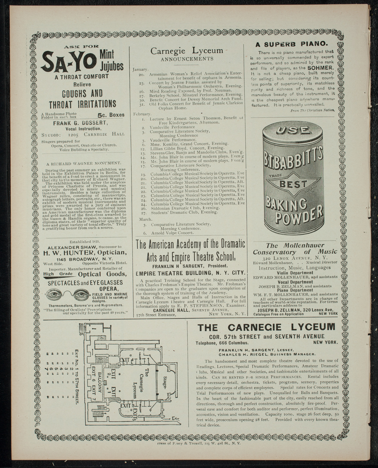 Comparative Literature Society, January 20, 1900, program page 4