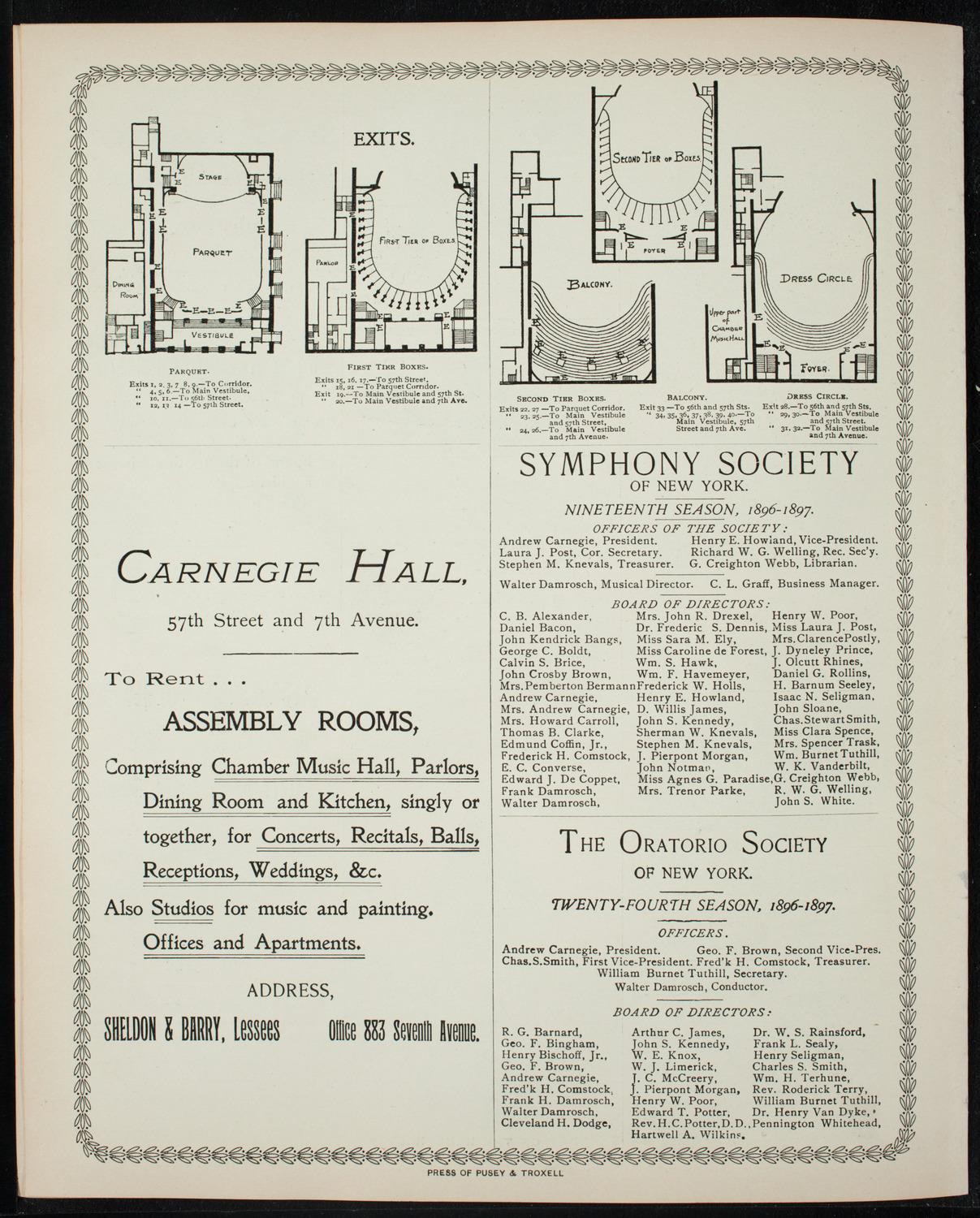 Benefit: Post-Graduate Hospital of New York, January 28, 1897, program page 8