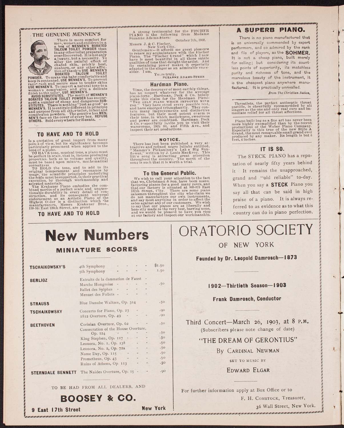 New York Festival Chorus, February 1, 1903, program page 10