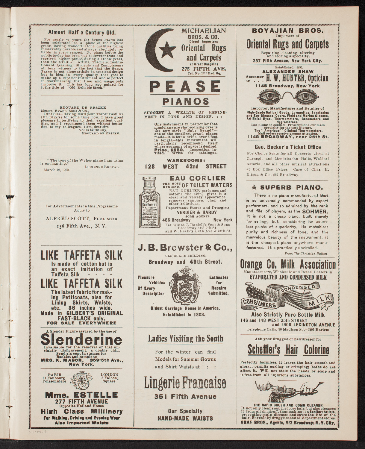 Brain Workers' League Grand Entertainment, May 11, 1902, program page 3