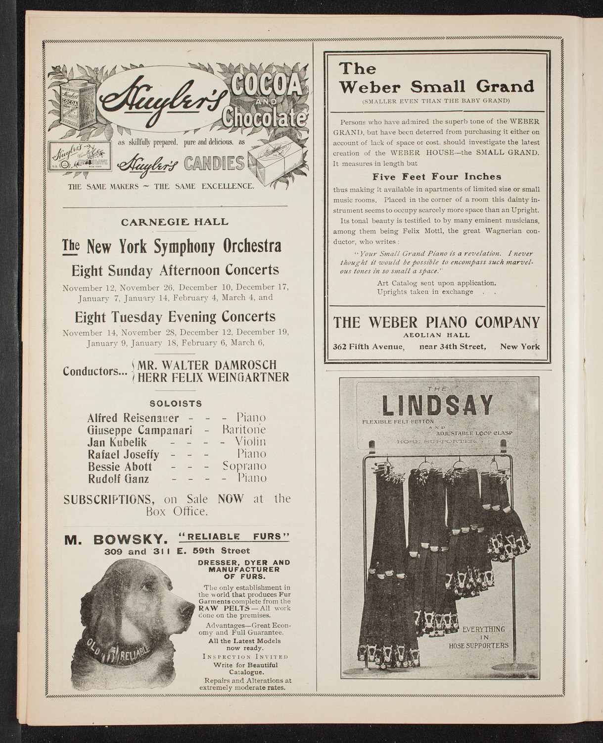 Marie Hall, November 8, 1905, program page 6