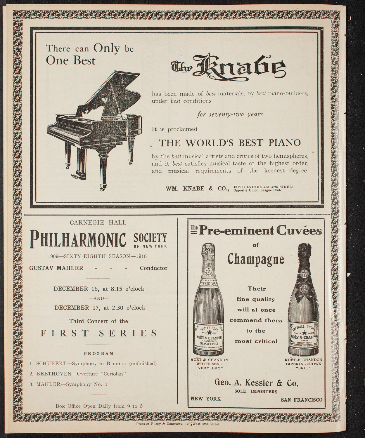 New York Philharmonic, December 12, 1909, program page 12