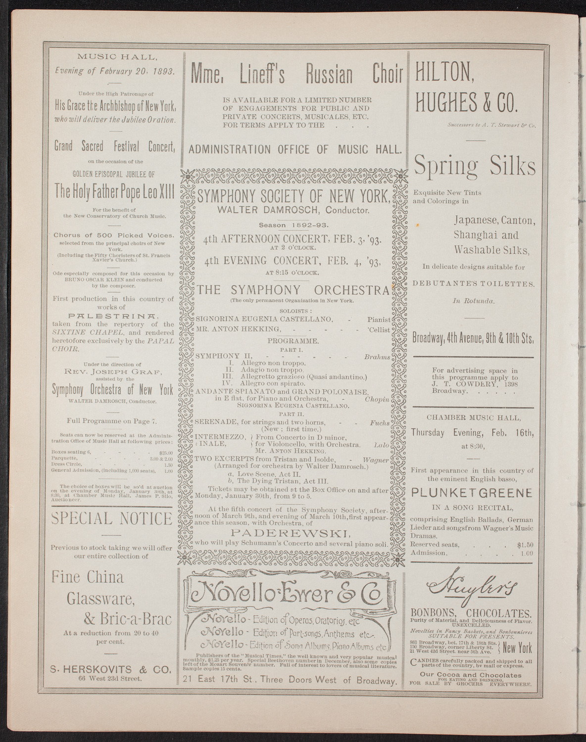Lecture by Russell H. Cromwell, January 26, 1893, program page 6