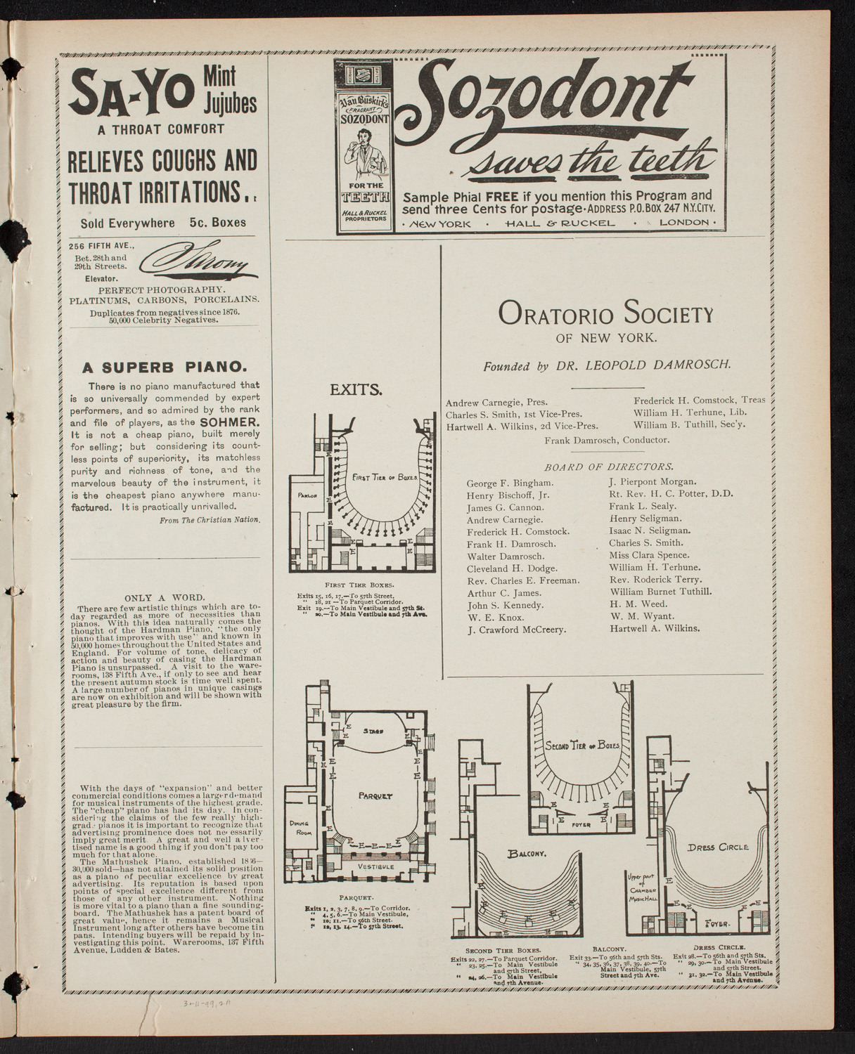 Symphony Concert for Young People, March 11, 1899, program page 3