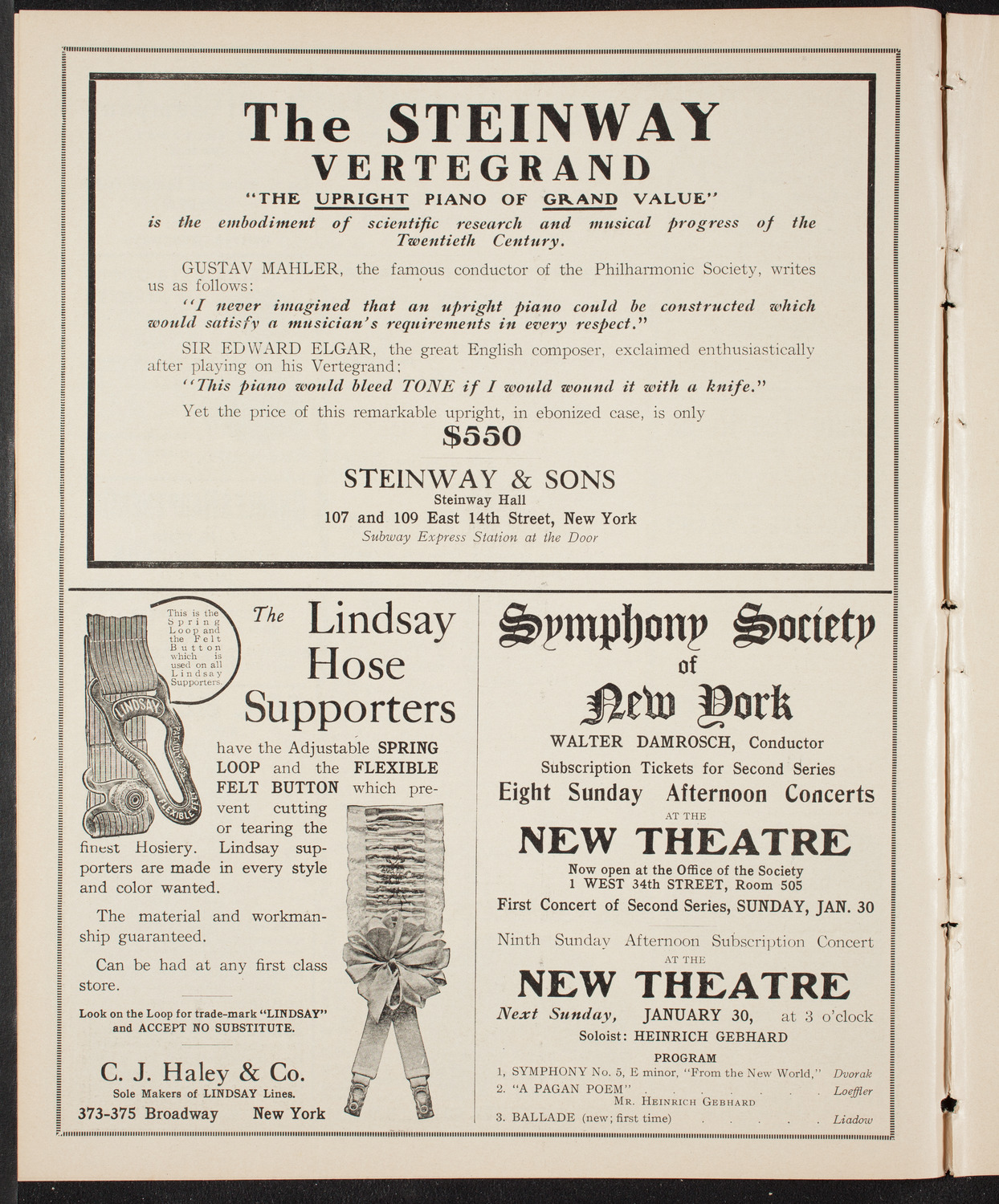 Liza Lehmann, Composer and Pianist, January 28, 1910, program page 4