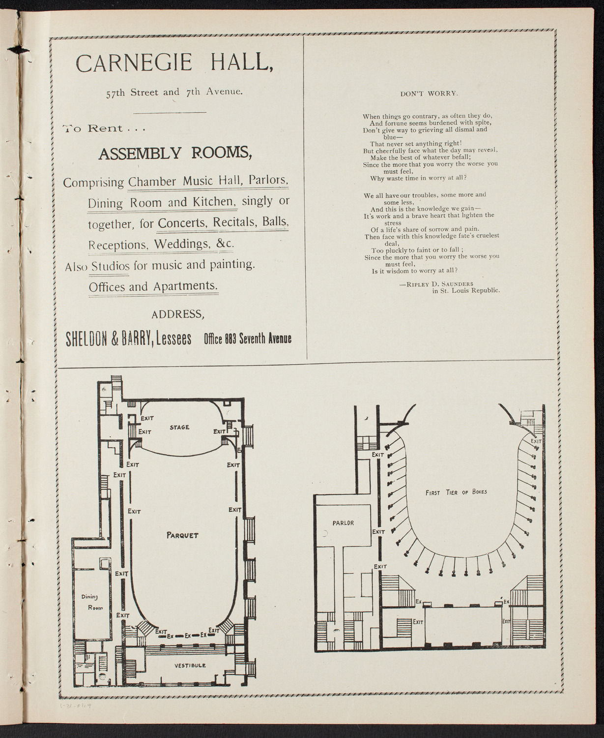 Lecture by Winston Churchill, January 31, 1901, program page 7