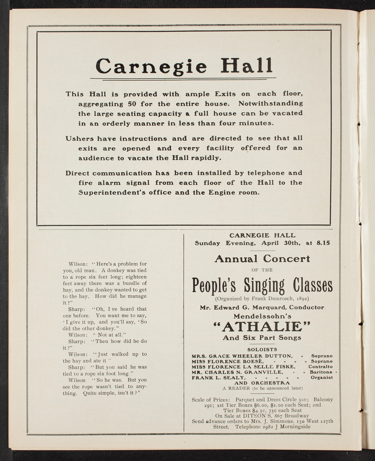 Eugen d'Albert, Piano, April 11, 1905, program page 10