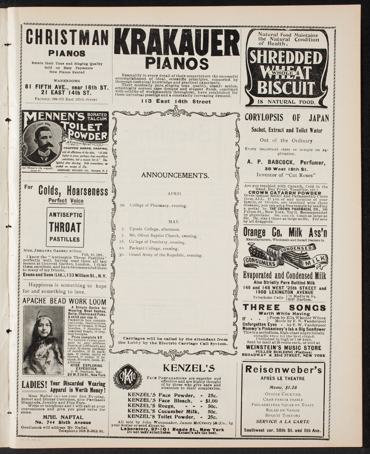 New York Festival Chorus, April 28, 1903, program page 3