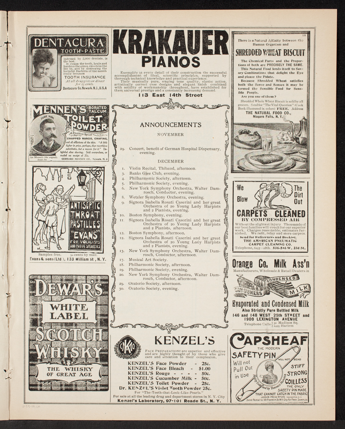 New York Symphony Orchestra, November 29, 1903, program page 3