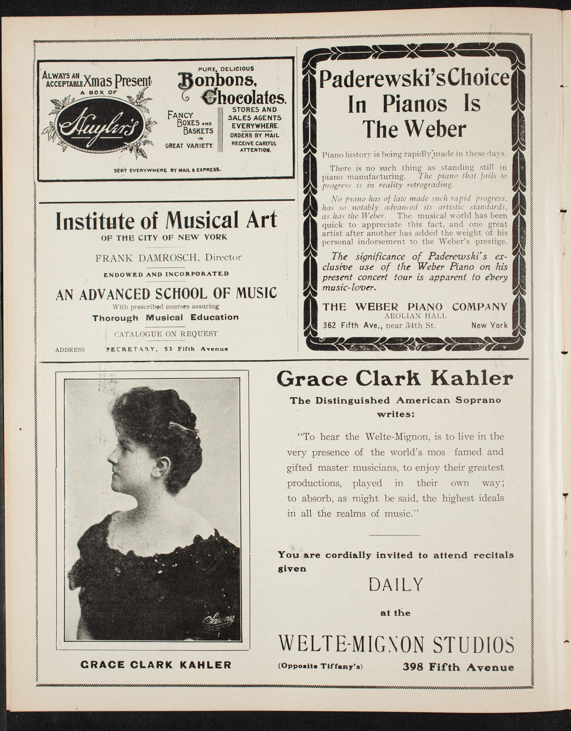 Musical Art Society of New York, December 19, 1907, program page 6