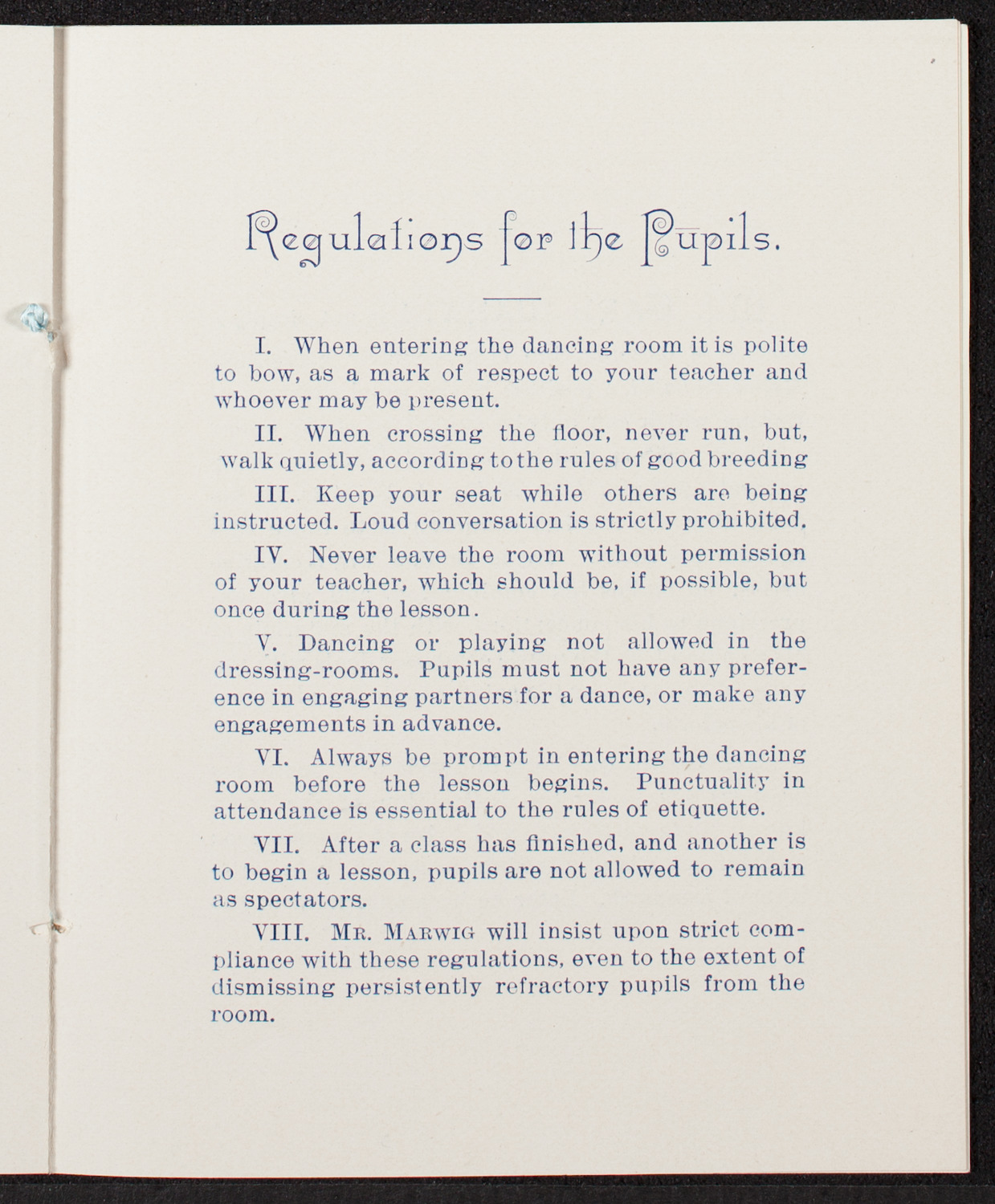 Students of Carl Marwig, October 17, 1891, program page 10