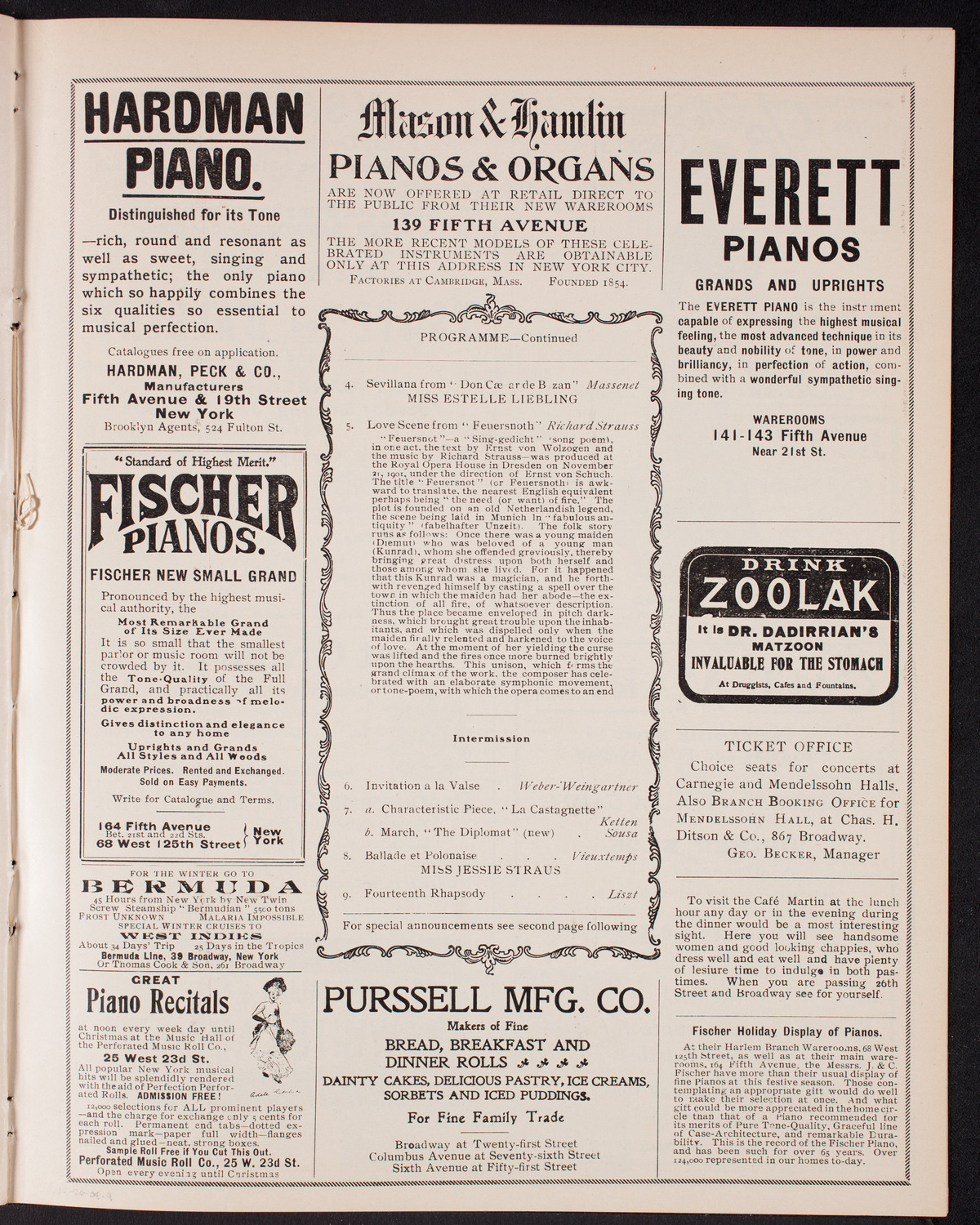 Sousa and His Band, December 26, 1904, program page 7