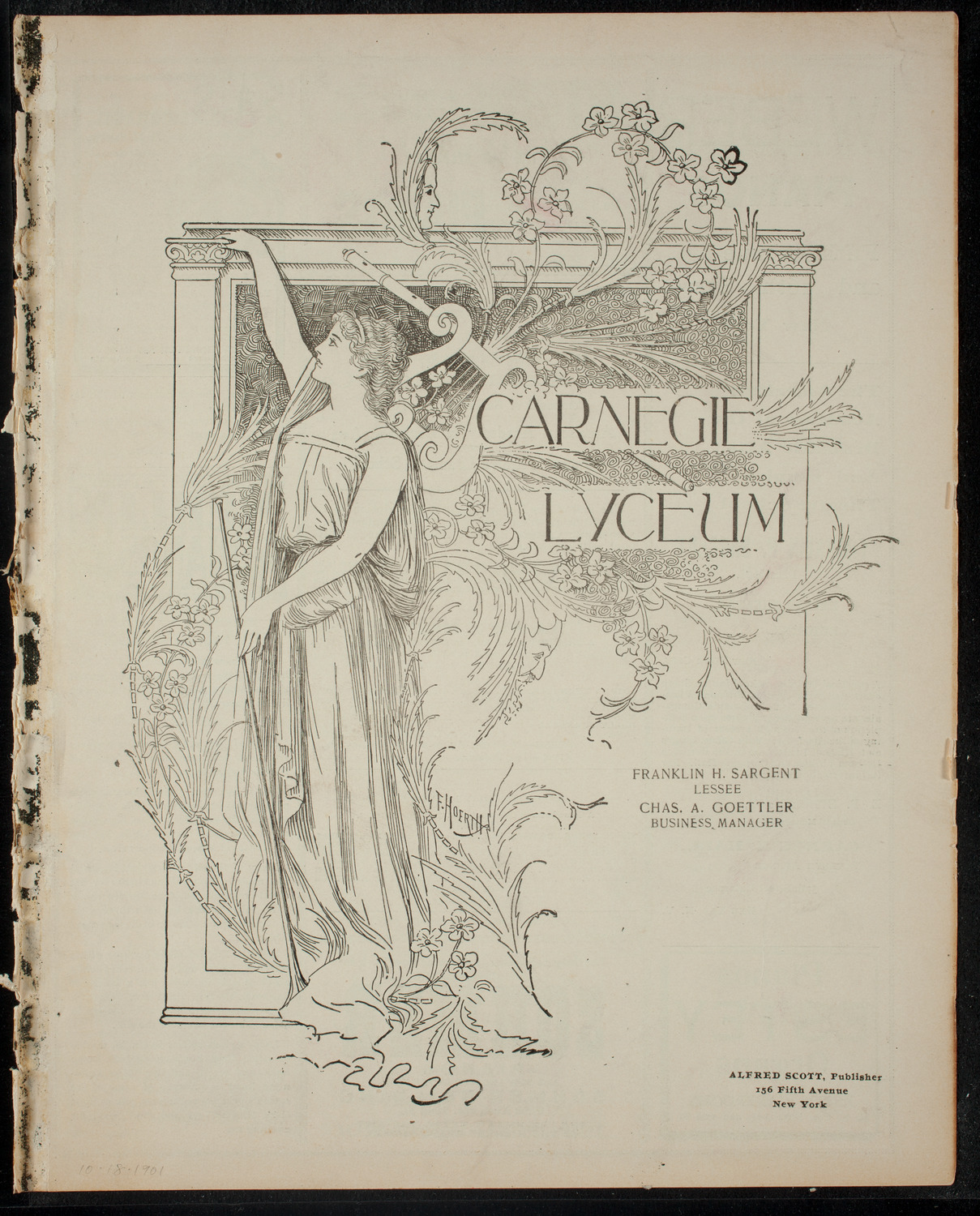 Academy Stock Company of the American Academy of Dramatic Arts and Empire Theatre Dramatic School, October 18, 1901, program page 1