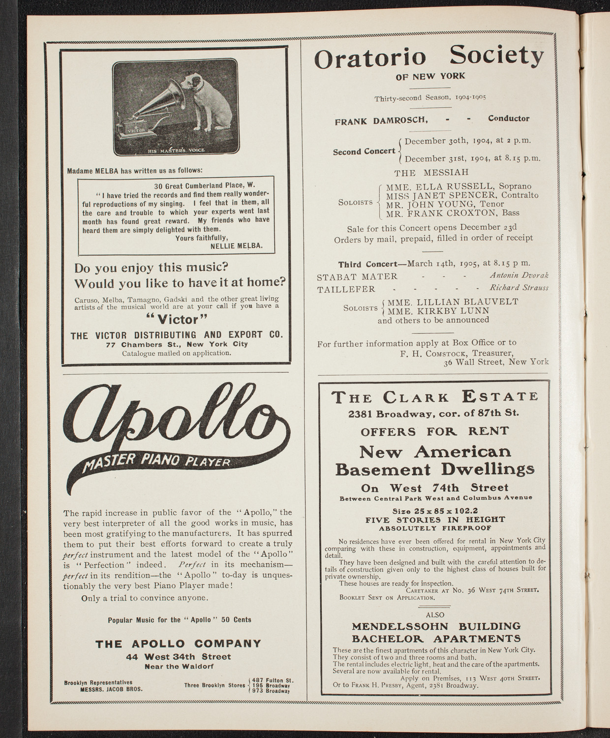 Josef Hofmann, Piano, December 3, 1904, program page 2