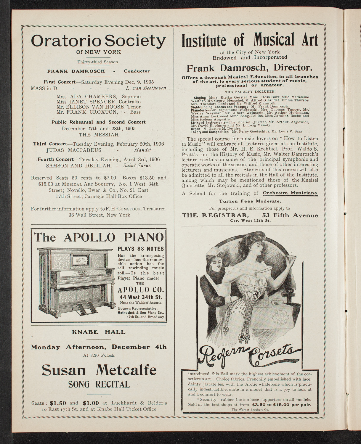 People's Symphony Concert, November 27, 1905, program page 2