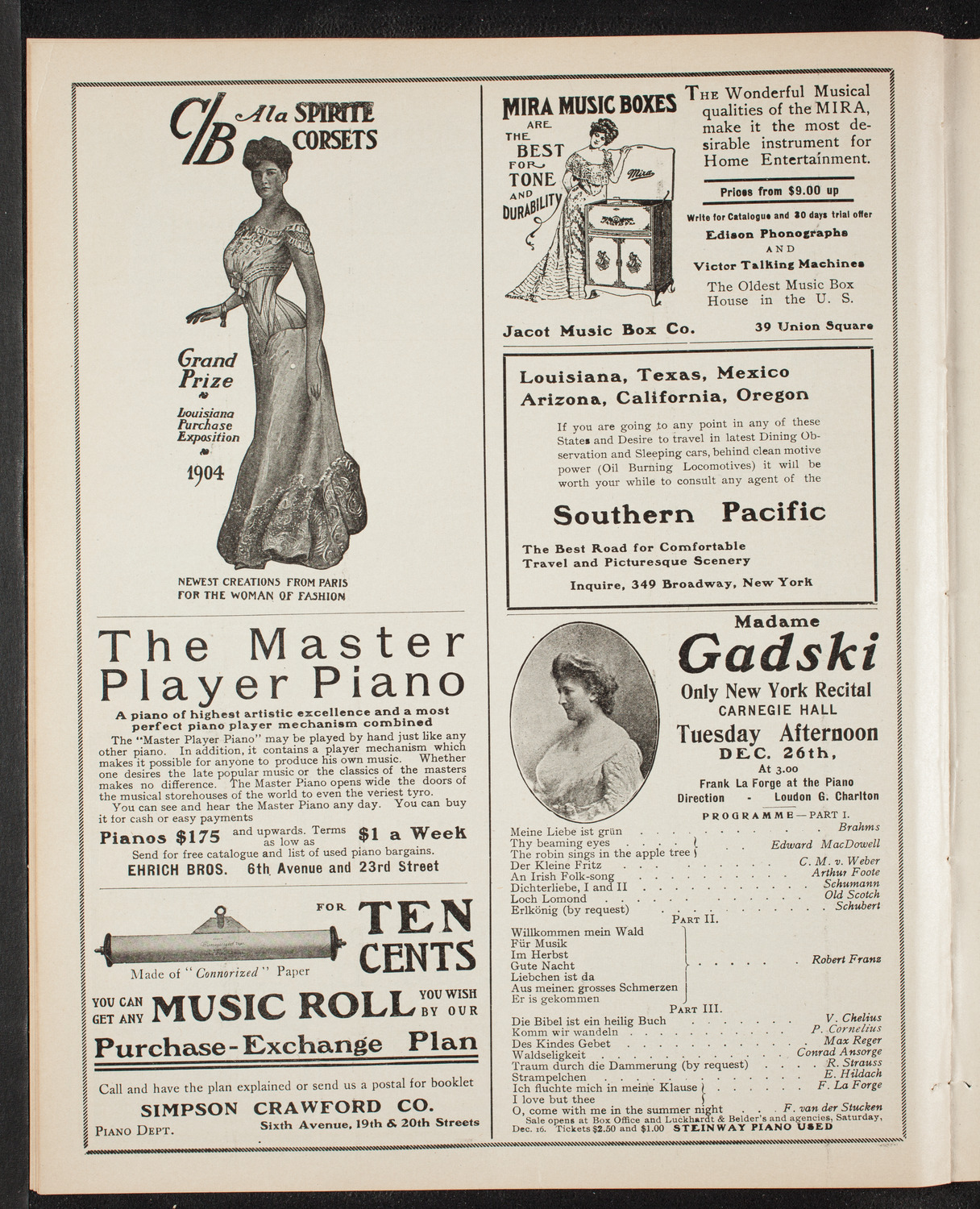 New York Symphony Orchestra, December 17, 1905, program page 8