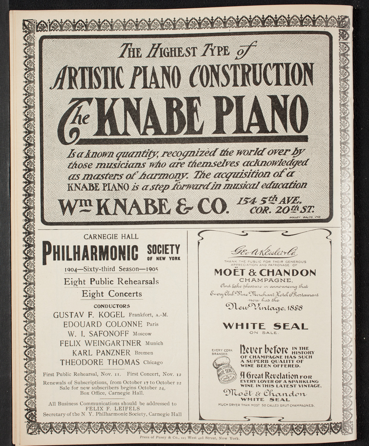 Johanna Gadski, Soprano, November 10, 1904, program page 12
