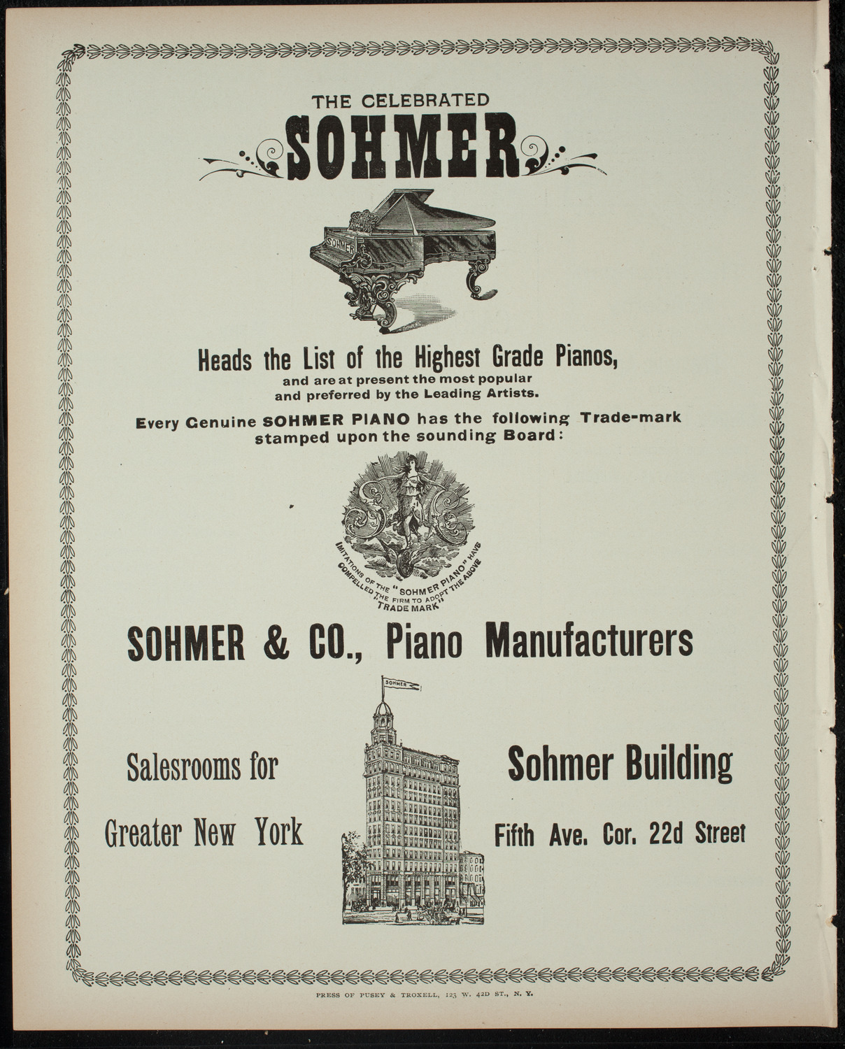 Lecture by Henry E. Krehbiel, April 17, 1899, program page 8