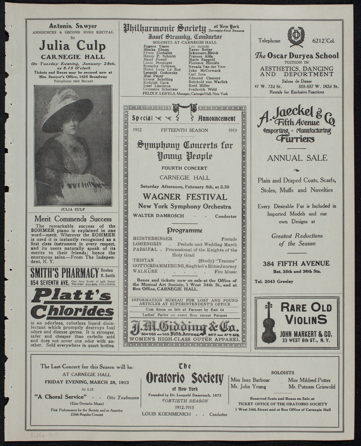Ernest Schelling, Piano, January 25, 1913, program page 9