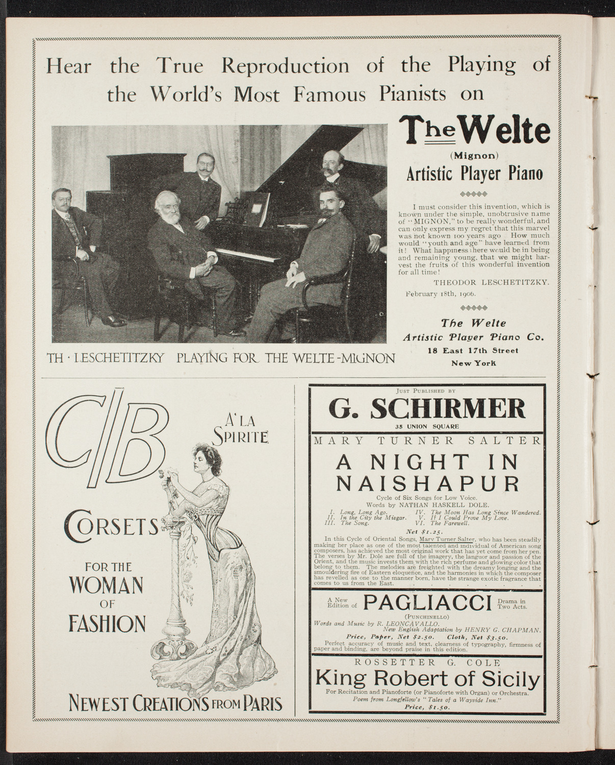New York Symphony Orchestra, November 4, 1906, program page 8