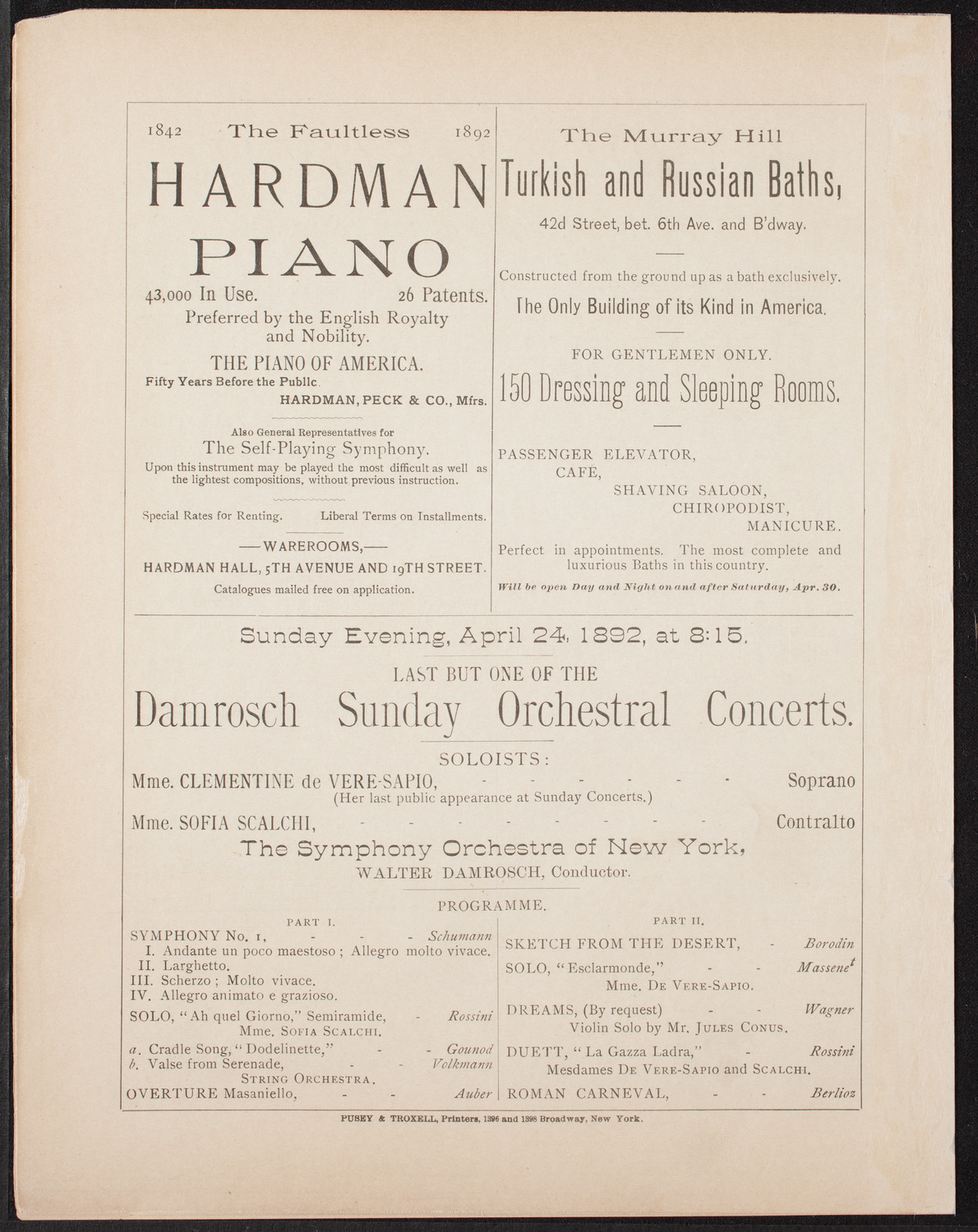 Benefit: Crippled Children at Post Graduate Hospital, April 21, 1892, program page 12