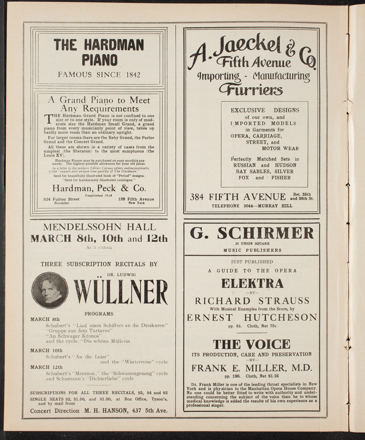 Louise Kirkby-Lunn, Mezzo-Soprano, February 24, 1910, program page 8