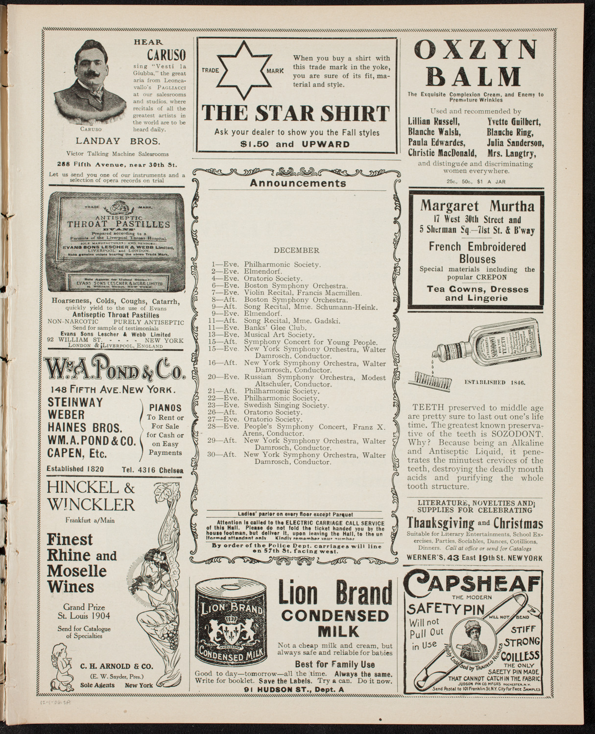 Symphony Concert for Young People, December 1, 1906, program page 3