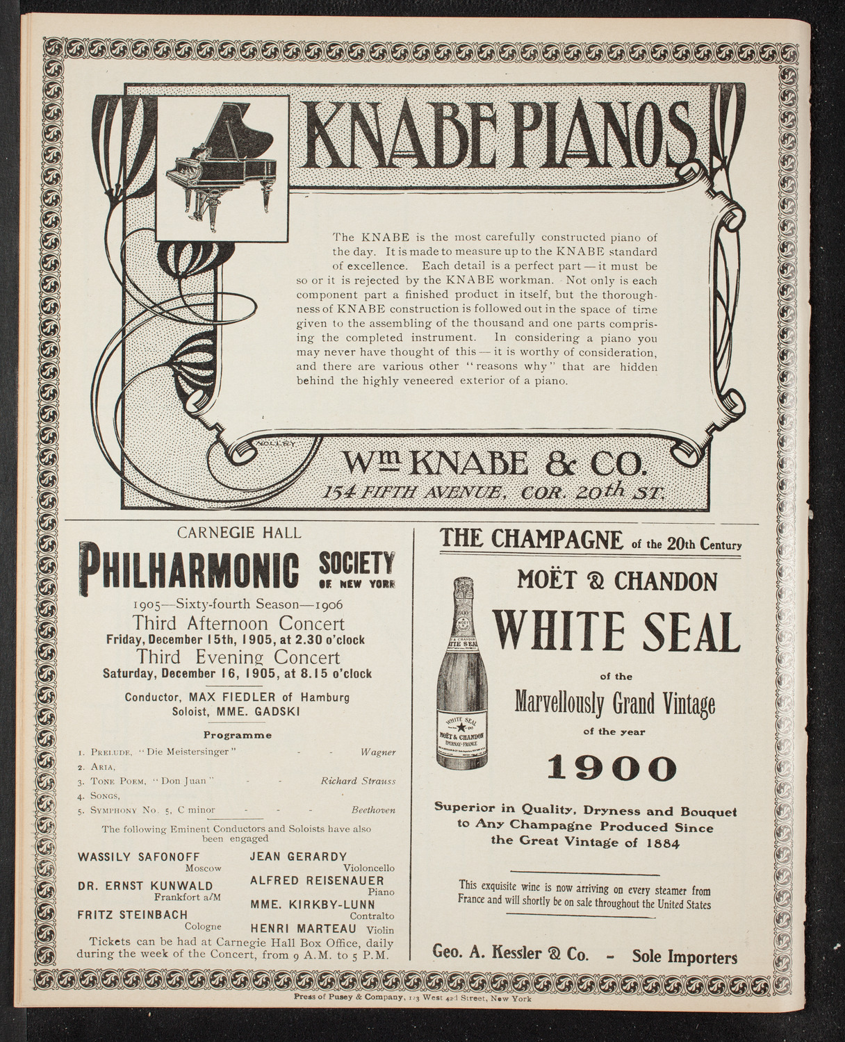 New York Symphony Orchestra, December 12, 1905, program page 12