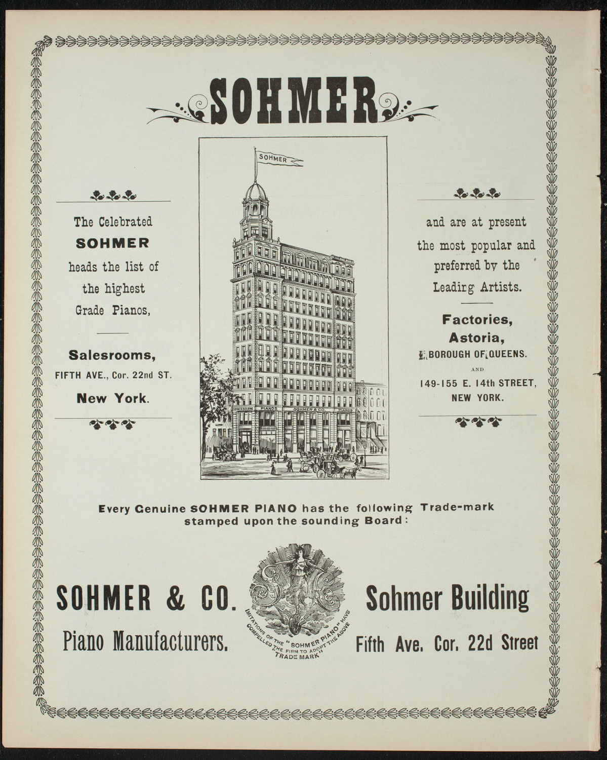 Eppinger Conservatory of Music Faculty and Student Recital, March 26, 1898, program page 8