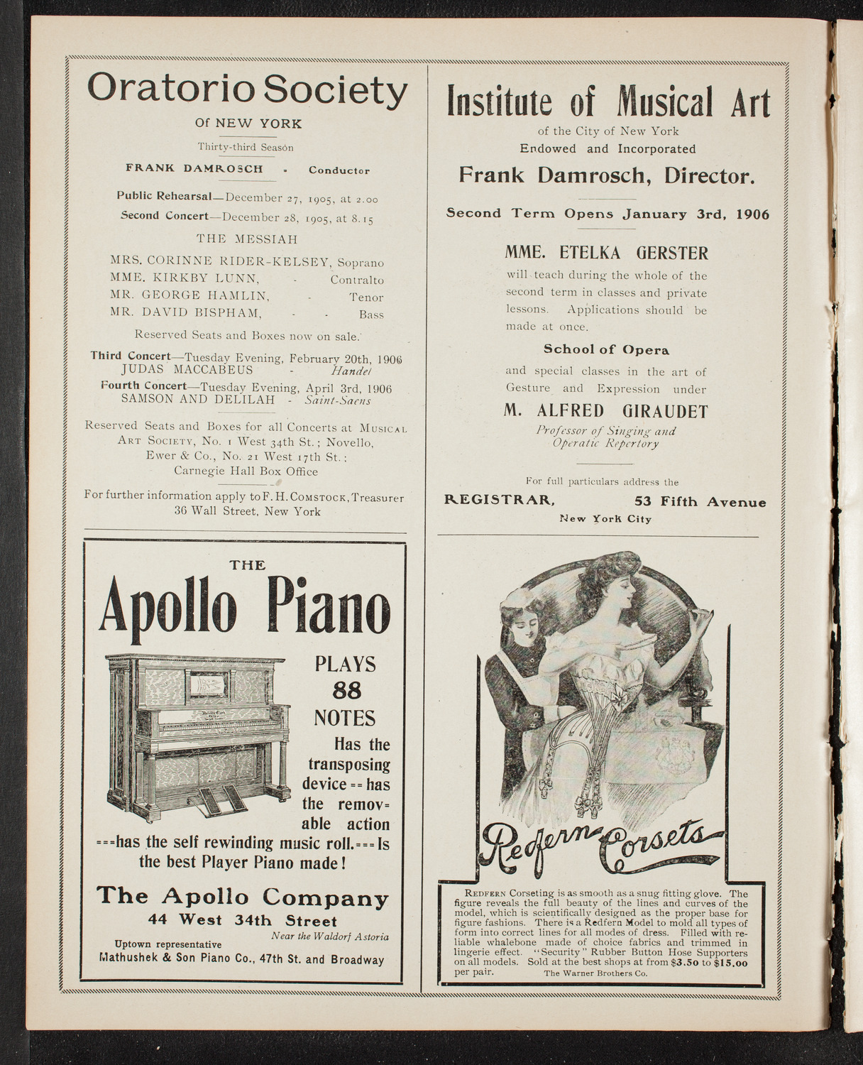 Jan Kubelik, Violin, December 24, 1905, program page 2