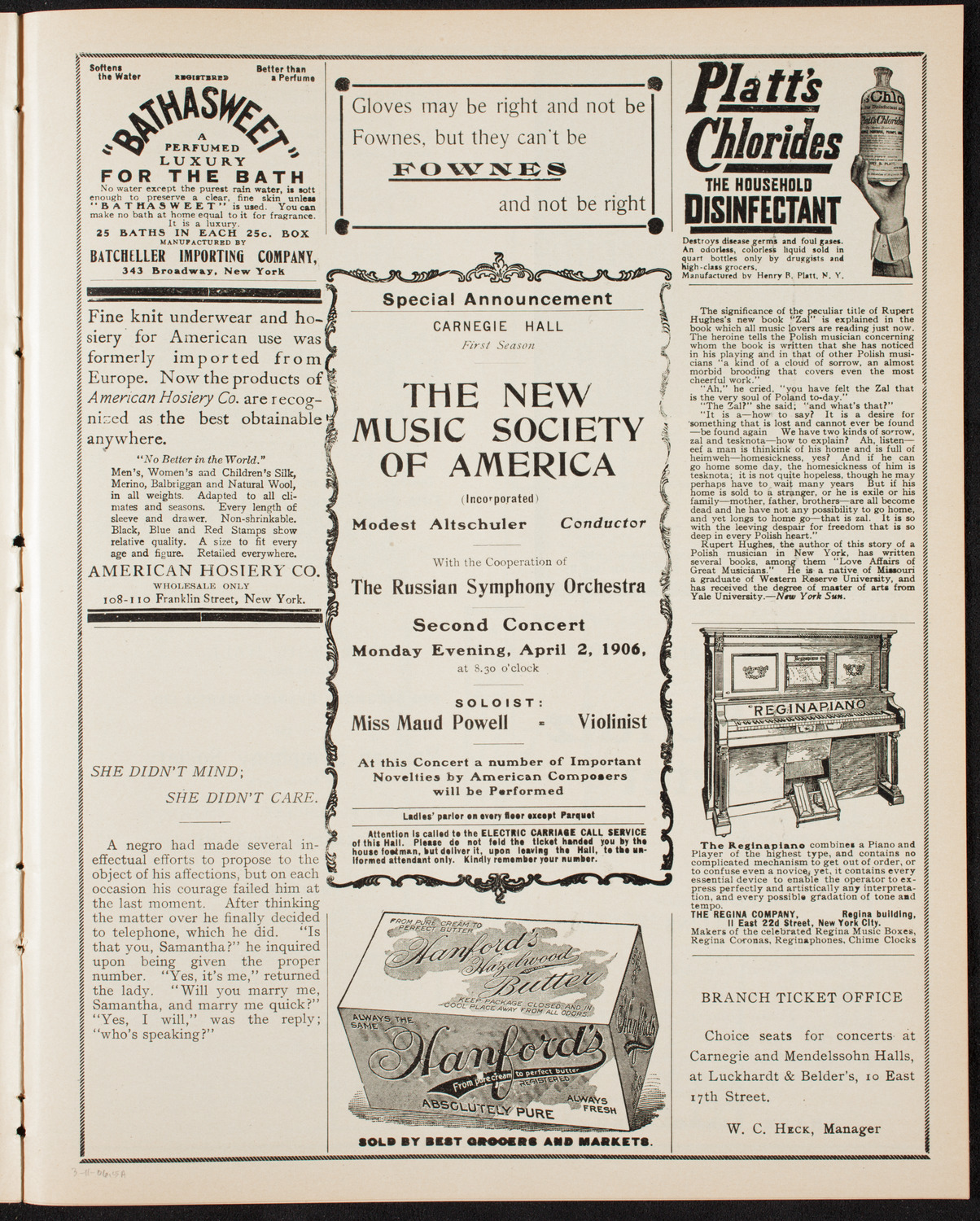 Josef Lhévinne, Piano, March 11, 1906, program page 9