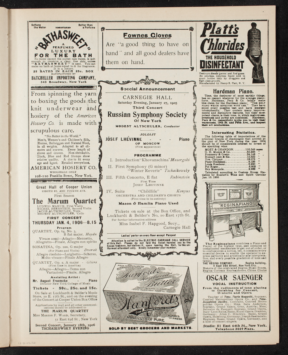 Victor Herbert's Orchestra, December 31, 1905, program page 9