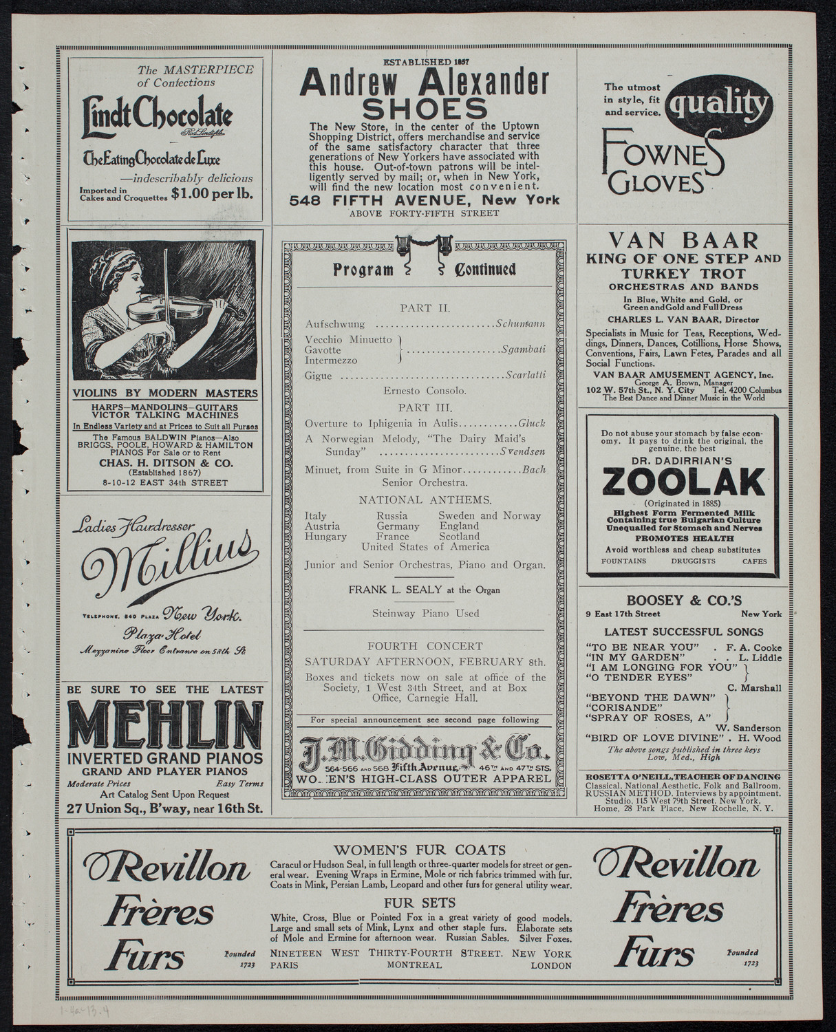 Symphony Concert for Young People: Junior and Senior Orchestras of the Music School Settlement, January 4, 1913, program page 7