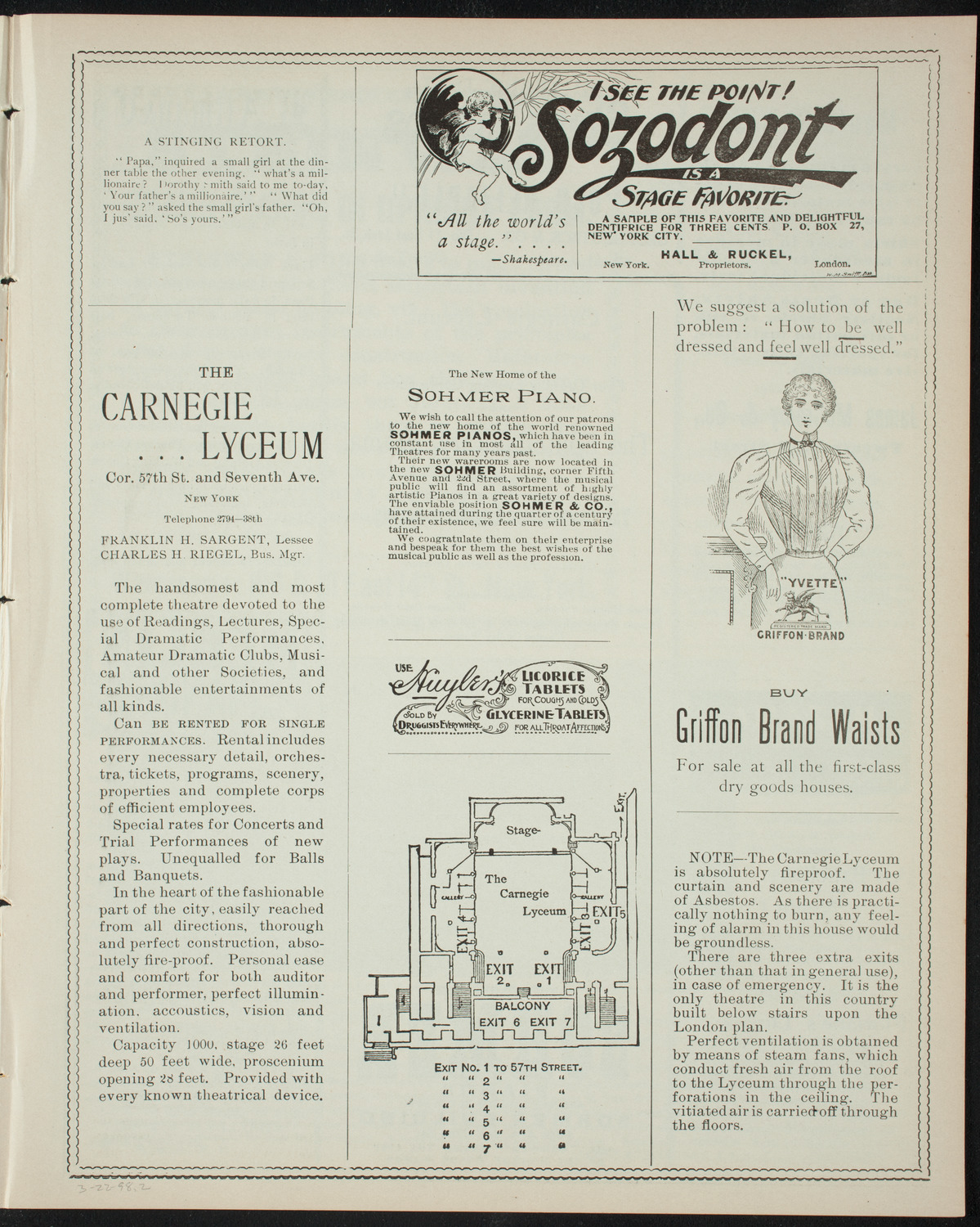 Comparative Literature Society Evening Conference, March 22, 1898, program page 3