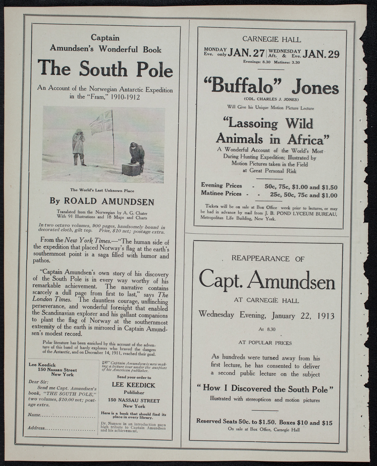 Burton Holmes Travelogue: Panama, January 20, 1913, program page 10