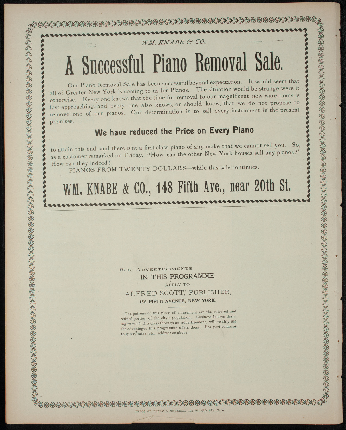 Comparative Literature Society Saturday Morning Conference, January 21, 1899, program page 8